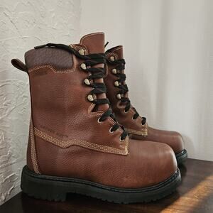 Hytest Boots Men's 6.5 M Brown Iron High Heat Metatarsal Guard Composite Toe 10"